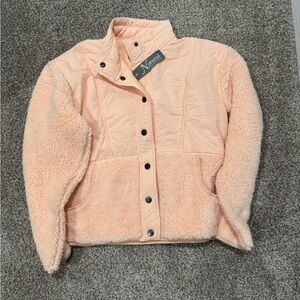Natural Reflections Pink Teddy Jacket with Voluminous Sleeves